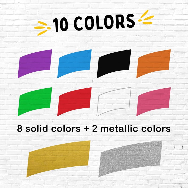 Funcils 10 Jumbo Acrylic Paint Markers - 15mm Fat Acrylic Paint Pens for Canvas, Rock Painting, Wood, Plastic, Glass - Large Thick Permanent Pens for Signs, Board, Calligraphy, Poster Markers - Image 2