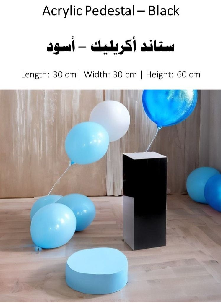 Lamsit Ibdaa - LAMSIT IBDAA Acrylic Pedestals – Plastic Stands – Acrylic Plinths – Acrylic Risers – Side Tables Black - Image 1