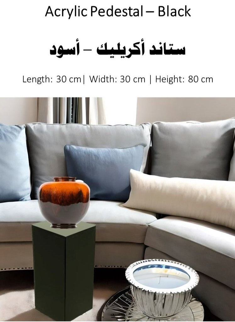 Lamsit Ibdaa - LAMSIT IBDAA Acrylic Pedestals – Plastic Stands – Acrylic Plinths – Acrylic Risers – Side Tables Black - Image 1