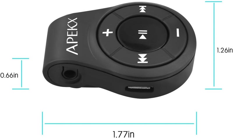 APEKX Clip Bluetooth Audio Adapter for Headphones, Headset, Speaker, Wireless Receiver with MIC for Hands-Released Call and Music - Image 5