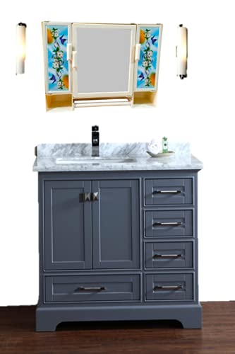 Maskey Multiuse Virgin Plastic Tripple Door Storage Bathroom Mirror Cabinet with Two Adjustable Storage Shelves and Extra Towel Rod BeigeSize 18 x 14 x 4 Inches - Image 3