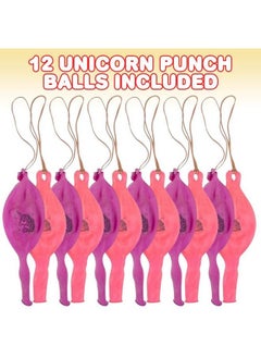 ArtCreativity Unicorn Punch Balls Set Of 12 Durable Balloons With Rubber Bands Attached Great Unicorn Party Favors And Decorations Goodie Bag Fillers For Kids In Assorted Fun Colors  - Image 3