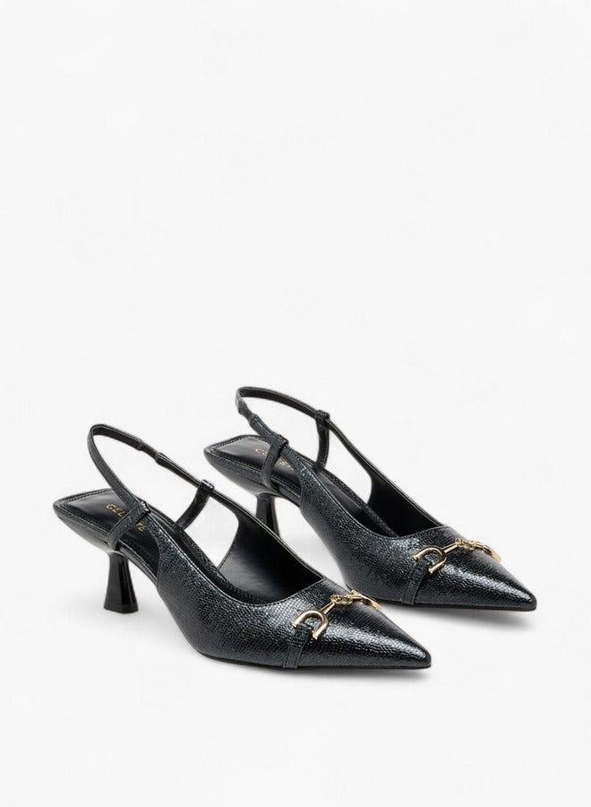 سيليست حذاء نسائي بكعب صغير مزين بالمعدن - Image 3