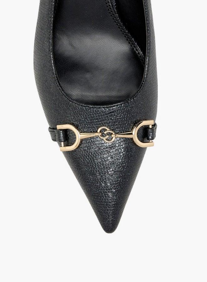 سيليست حذاء نسائي بكعب صغير مزين بالمعدن - Image 4