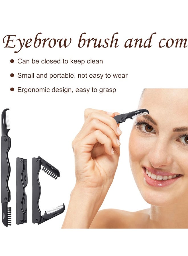 Eyelash Curler Kit Eyelash Comb Eyebrow Brush Tweezers False Eyelashes Applicator Tool Eyebrow Trimmer Silicone Refills Pads - Image 5