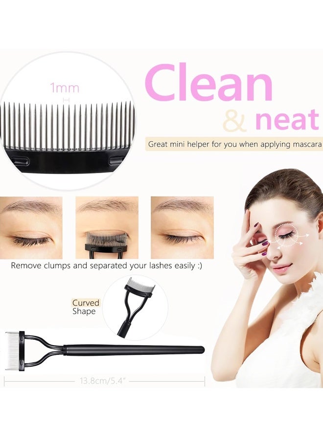 Eyelash Curler Kit Eyelash Comb Eyebrow Brush Tweezers False Eyelashes Applicator Tool Eyebrow Trimmer Silicone Refills Pads - Image 3