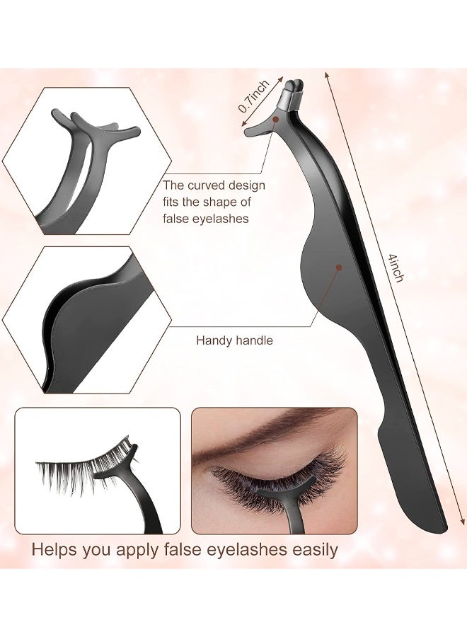 Eyelash Curler Kit Eyelash Comb Eyebrow Brush Tweezers False Eyelashes Applicator Tool Eyebrow Trimmer Silicone Refills Pads - Image 4