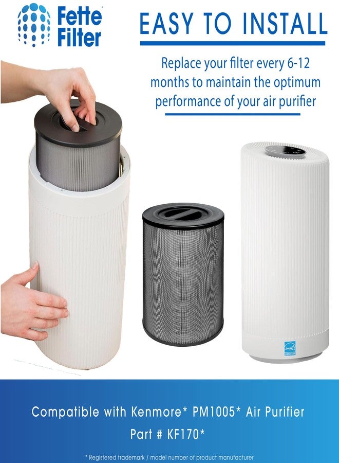 Fette Filter - KF170 Replacement Air Purifier H13 True Hepa Filter Compatible with Kenmore KF170 for 850e Series Air Purifier Model PM1005 with 3-STAGE FILTRATION - Pack of 2 - Image 4