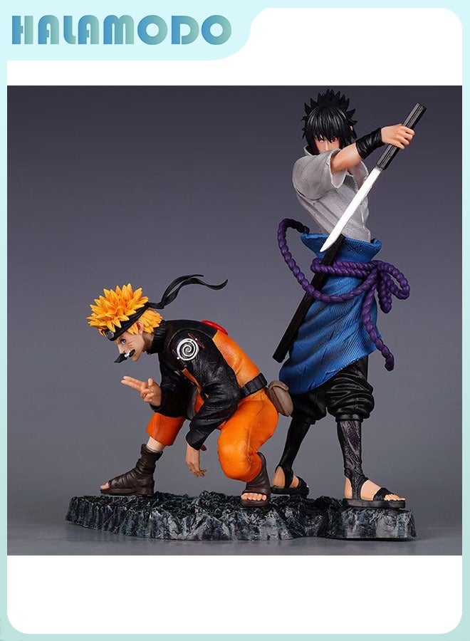 HALAMODO Naruto Shining Bond! 29cm Cool Combined Anime Figures of Naruto and Sasuke, Passionate Desktop Decoration - Image 1