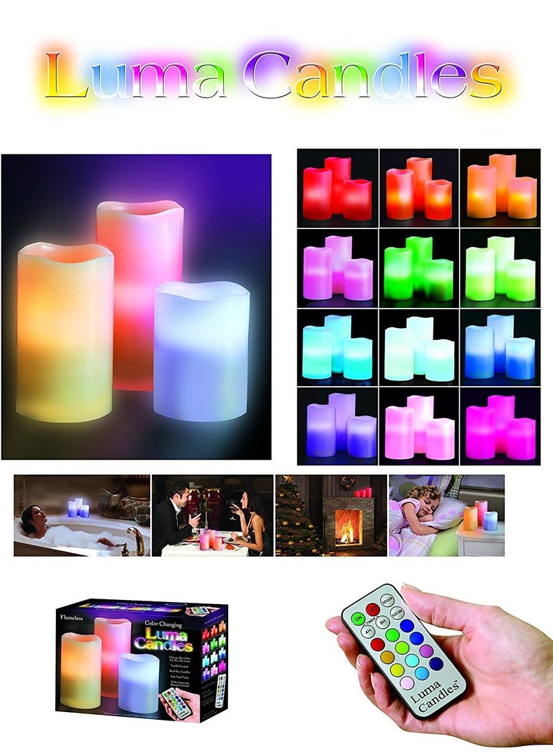 Luma candle without flame 12 changing colors with remote control - Image 3