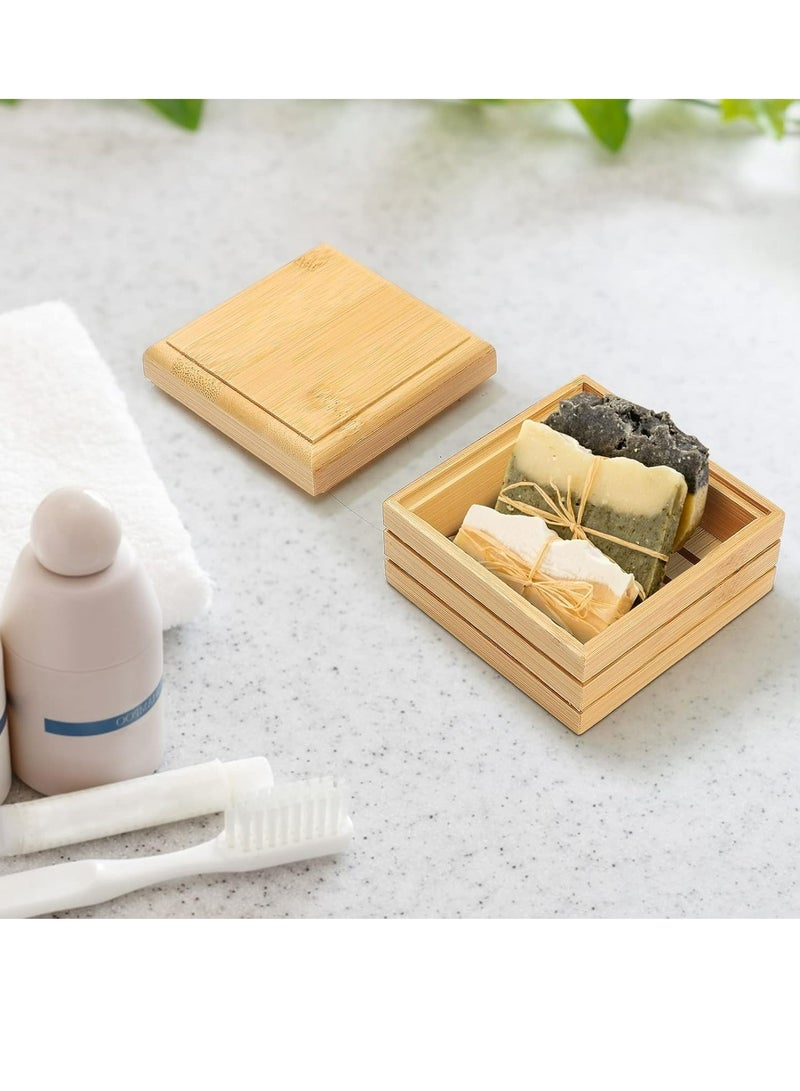 Wood Soap Box, 1 pack Bamboo Soap Dish Tray Holder Storage Rack Container Hand Craft Bathtub Shower Dish Accessories Keeps Soap Dry for Bathroom Home Outdoor Hiking Camping Use  - Image 4