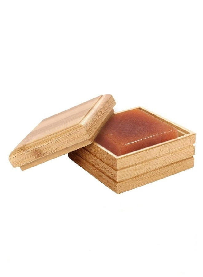 Wood Soap Box, 1 pack Bamboo Soap Dish Tray Holder Storage Rack Container Hand Craft Bathtub Shower Dish Accessories Keeps Soap Dry for Bathroom Home Outdoor Hiking Camping Use  - Image 1