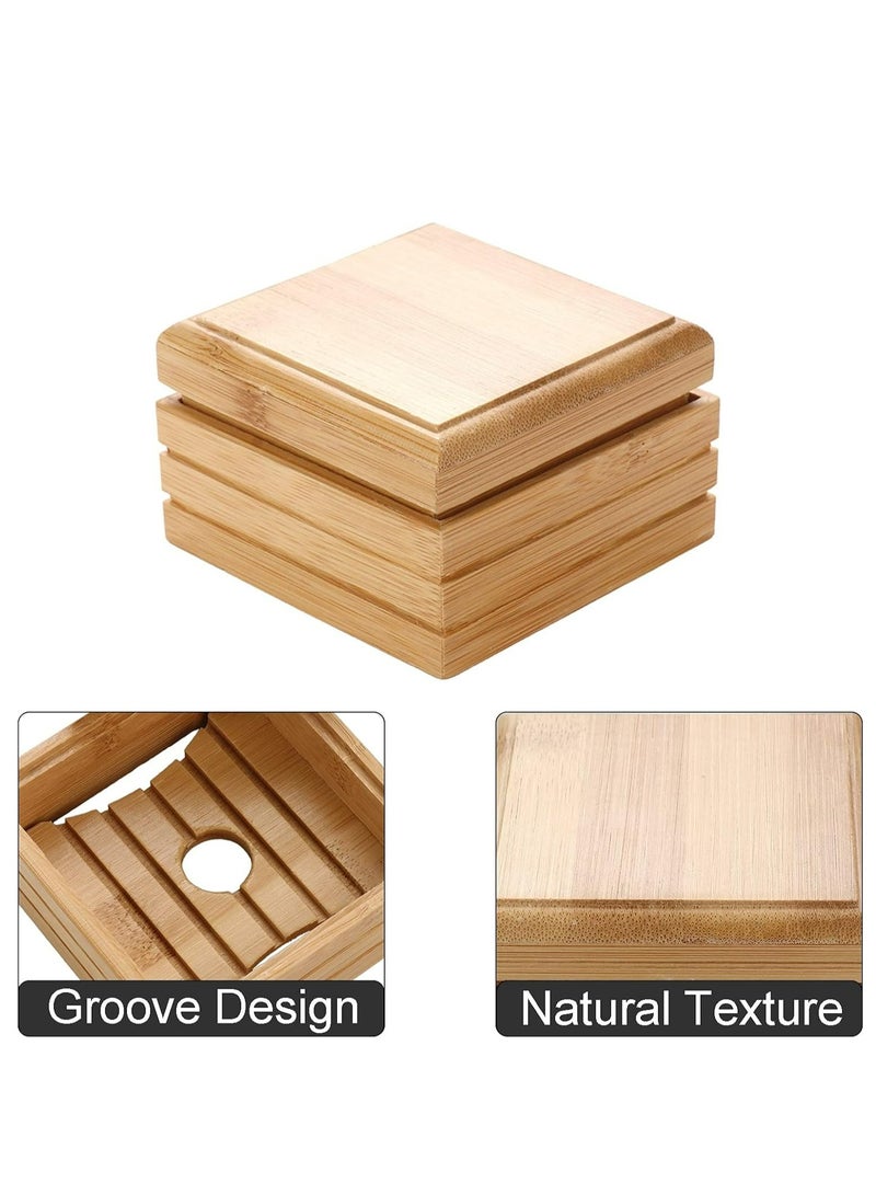Wood Soap Box, 1 pack Bamboo Soap Dish Tray Holder Storage Rack Container Hand Craft Bathtub Shower Dish Accessories Keeps Soap Dry for Bathroom Home Outdoor Hiking Camping Use  - Image 3