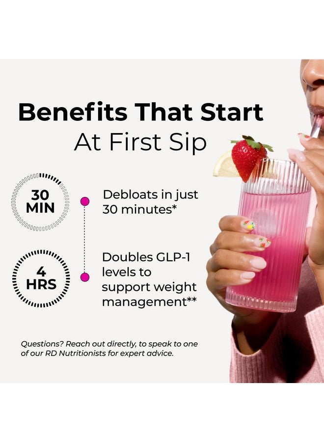 HUM Flatter Me Fiber GLP-1 Booster - Prebiotic Fiber & Enzyme Supplement for Weight Support, Reduce Bloating, Double GLP-1 Levels, Digestive & Gut Health for Women & Men (10-GLP-1/20-Fiber Servings) - Image 5