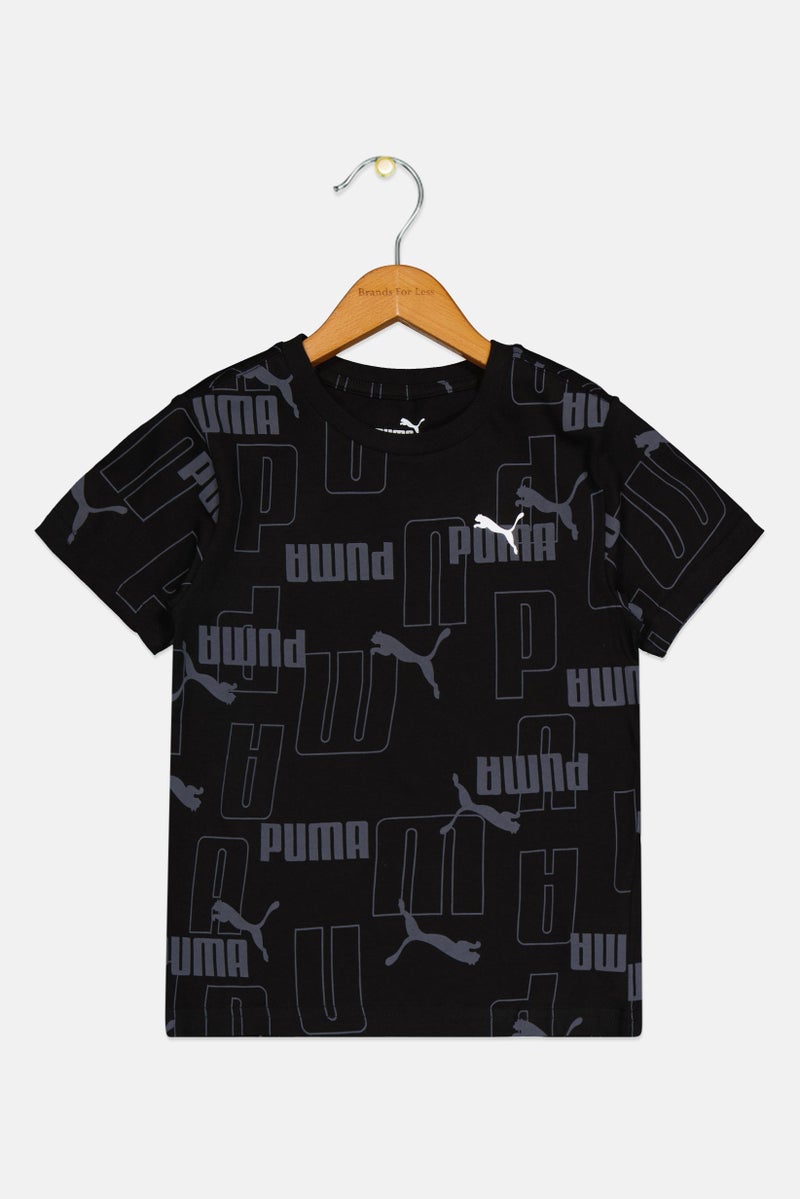 PUMA Kids Boy Allover Print Short Sleeve Outdoor Top, Multicolor - Image 2