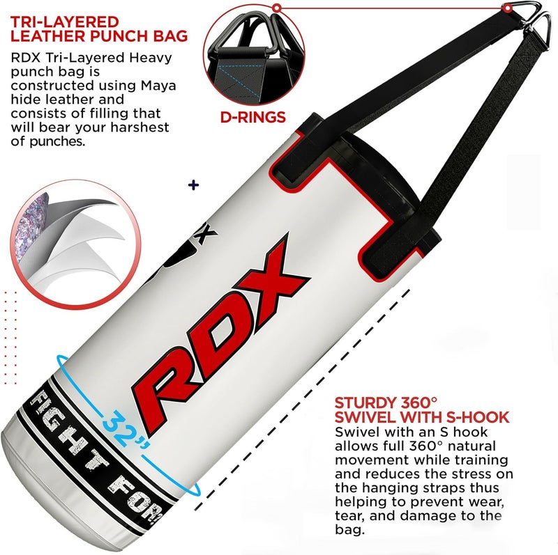 Rdx حقيبة ريدكس للأطفال للضرب 2 قدم مع قفاز الملاكمة مجموعة غير مملوءة للأولاد والبنات جلد مايا غير قابل للتمزق حقيبة معلقة صغيرة كيك بوكسينغ MMA موياي تاي تايكوندو كاراتيه صالة رياضية منزلية تدريب قوة - Image 3