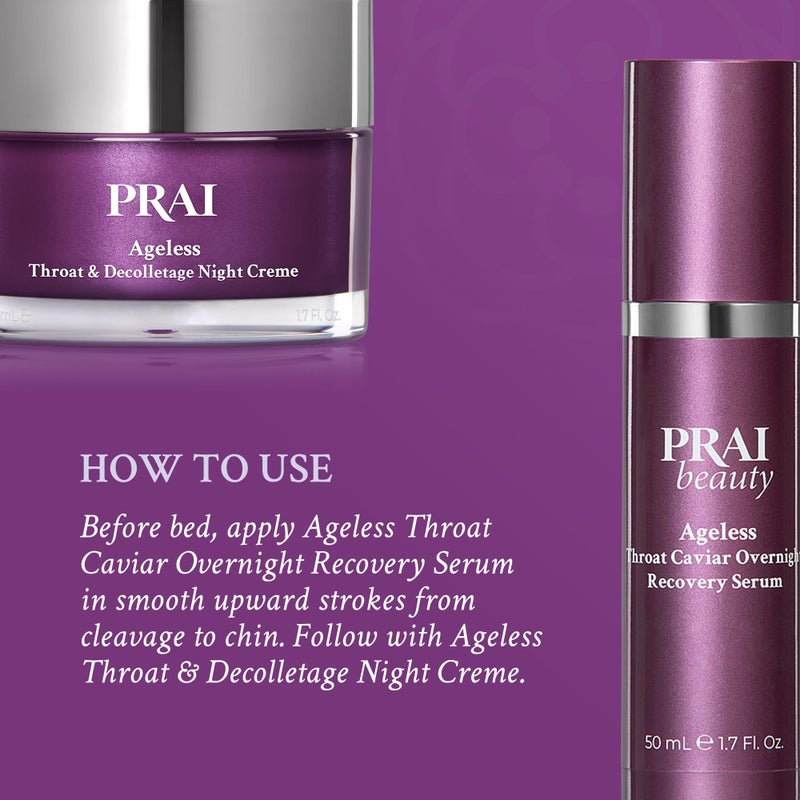 PRAI Beauty Ageless Overnight Repair Duo - Throat and DÃ©colletage Serum & Night Creme with Retinol - Anti Aging Neck and Chest Night Creme and Serum - Lock in Moisture, Boost Collagen, Fills Wrinkles - Image 5
