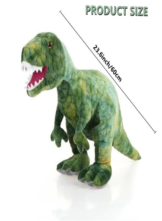 NatureMan Stuffed Dinosaur Plush Giant T-Rex Toy - 23.6inch Lifelike Stuffed Tyrannosaurus Animal for Boys,Simulation Dinosaur Plush Doll(Green) - Image 5