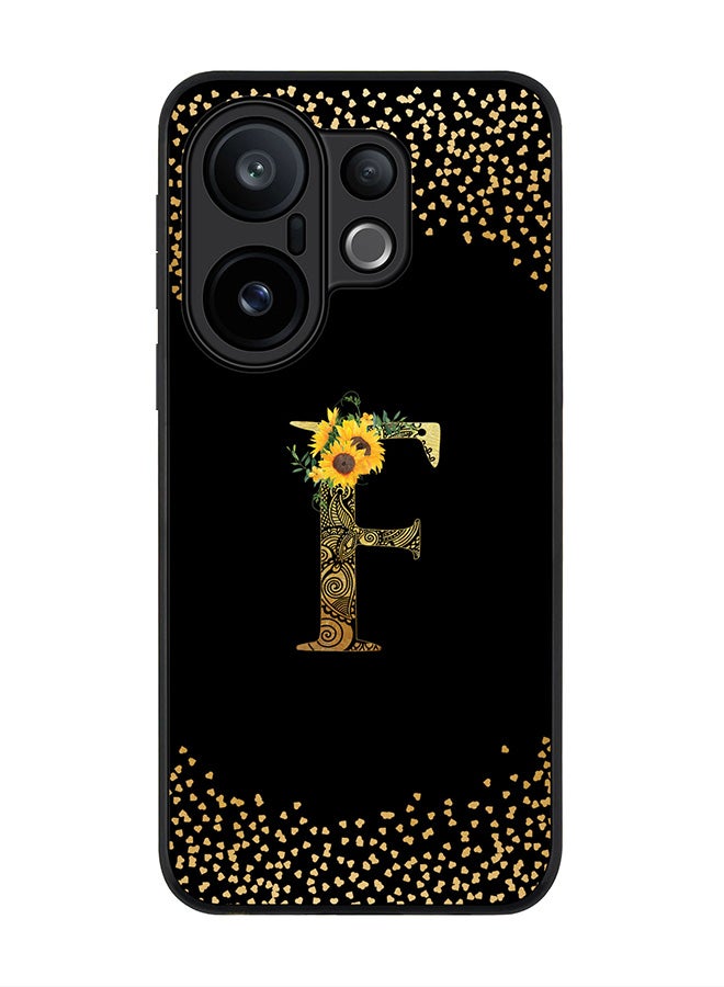 Stylizedd For vivo X200 FE / S30 Pro mini Case,Slim fit Camera Protection, Shockproof Thin Phone cover  - Custom Floral Monogram - F ( Black )