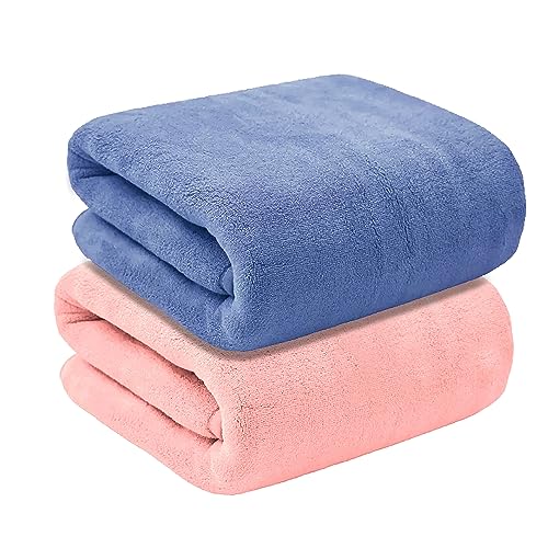 MAXOSHINE Microfiber Towels for Bath Large Size-Super Soft Coral Fleece Bathing Towel with Hook Quick Dry Super Absorbent-Bath Towel for Men and Women-70x140 cm, 350 GSM, Pack of 1 - Image 1