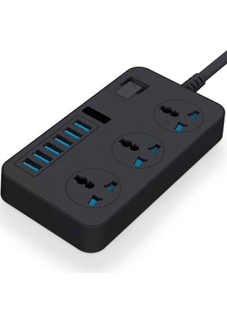 Universal Power Strips 3 Way Outlets 6 USB Plug Ports Surge Protection Power Socket Switch Portable Charger with 2M Wall Plug Adapter Extension Cord with Fuse and Shutter Extension Lead - pzsku/Z52B2D1B59980E1B4020CZ/45/_/1723463844/7b8b4938-20b5-4429-bb01-5d1c53e0c9fe