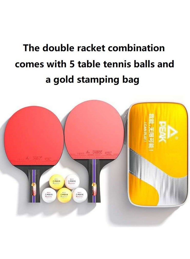 Generic 6-Star Table Tennis Rackets Set – 2 Premium Ping Pong Paddles + 3-Star Balls (x3) + Storage Bag – Soft Sponge Rubber, High Control & Spin – Ideal for Indoor Outdoor Games - Image 1