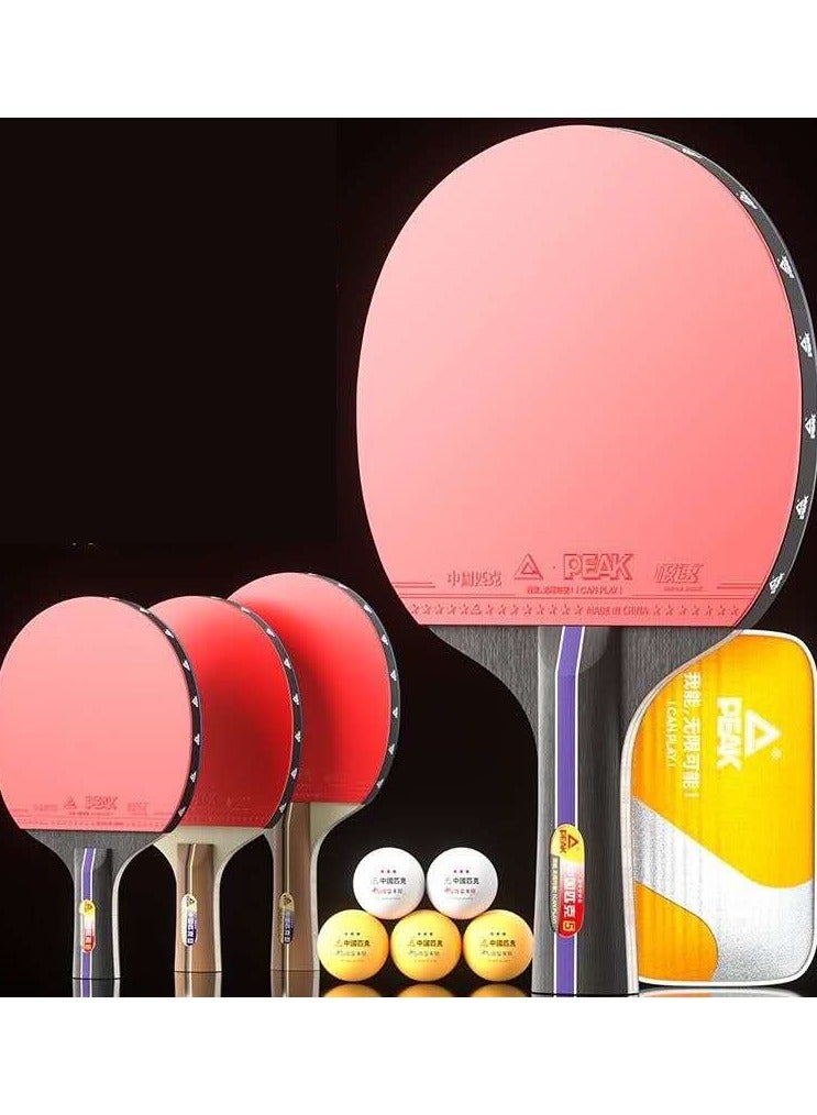 Generic 6-Star Table Tennis Rackets Set – 2 Premium Ping Pong Paddles + 3-Star Balls (x3) + Storage Bag – Soft Sponge Rubber, High Control & Spin – Ideal for Indoor Outdoor Games - Image 4