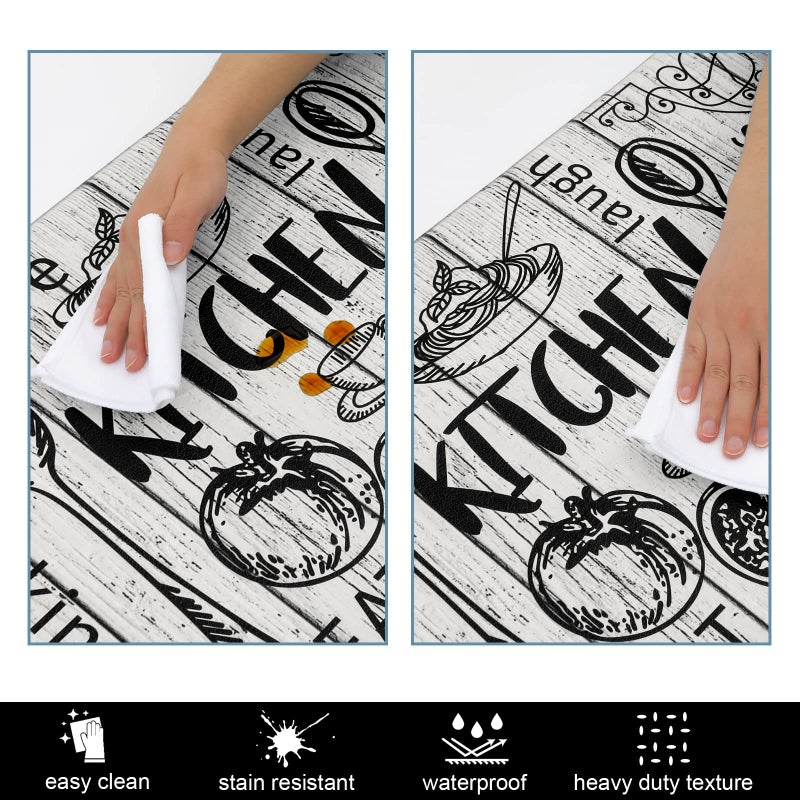 HEBE Kitchen Mats for Floor Set of 2 Thick Anti Fatigue Mat for Cushioned, Waterproof Non-Slip Rugs Comfort Standing Chef Mat for Kitchen Sink, Laundry Room, Farmhouse Home Decor - Image 5