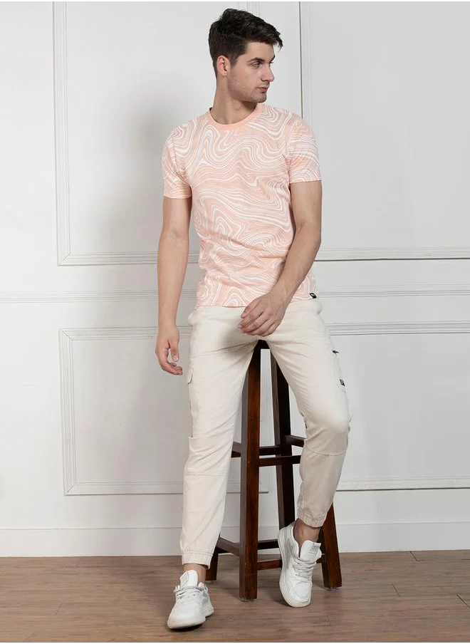 Dennis Lingo Regular Fit Marbled Print T-Shirt by Styli