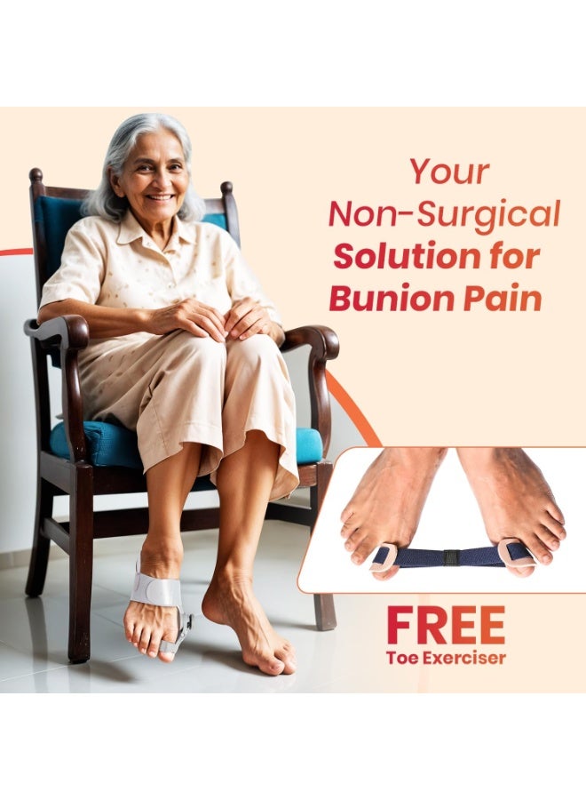 Orthopedic Toe Separator & Bunion Corrector - 360° Adjustable Rotating Knob - Universal Fit for Left/Right Foot - Includes Free Toe Exerciser - Image 2