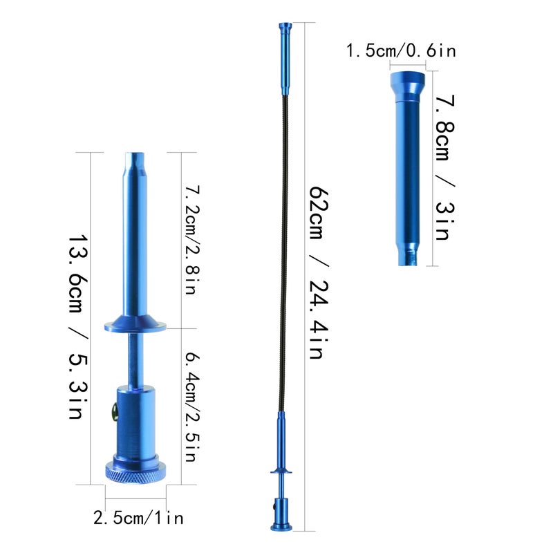 Ailenyun Claw grabber pickup tool,24.4 in Claw Grabber Tool with LED Light grabbing tool claw grabber pickup tool for Litter Pick Home Sink Drain and Metal small items (Blue) - Image 2