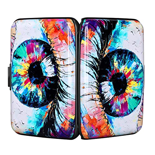 ELFISH RFID Blocking Credit Card Protector Aluminum ID Case Hard Shell Business Card Holders Metal Wallet for Men or Women (Big Eye) - Image 3