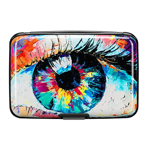 ELFISH RFID Blocking Credit Card Protector Aluminum ID Case Hard Shell Business Card Holders Metal Wallet for Men or Women (Big Eye) - Image 4
