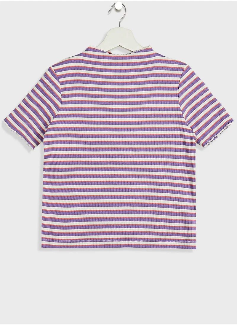 Vero Moda Girl Kids Striped High Neck Top