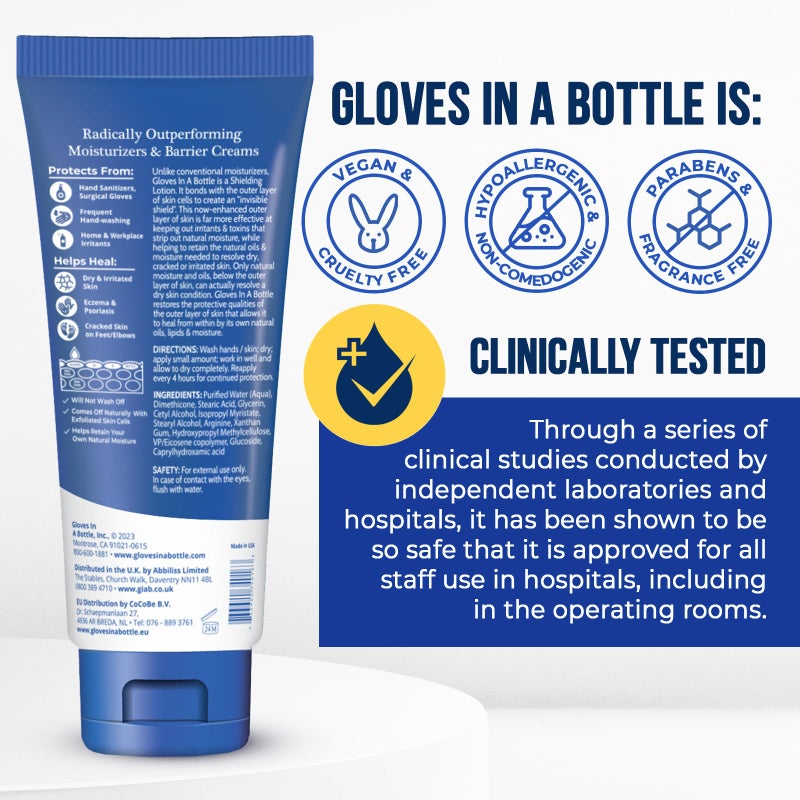 Gloves In A Bottle Psoriasis Eczema Relief Hand Lotion Travel Size - Shielding Lotion for Women, Men, 6 months old or older babies - Cracked Hands Repair Cream - 3.4 oz - Image 5