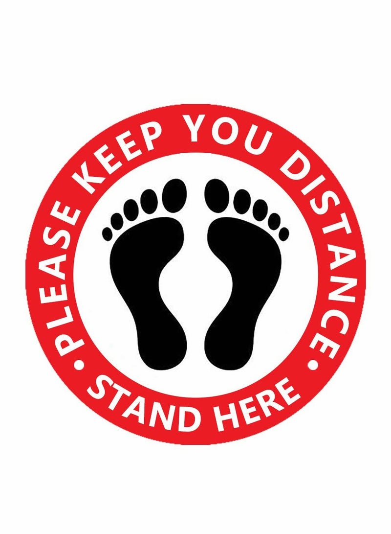 إكسفور ملصق شعار الأرضية علامة التباعد الاجتماعي لاصقة أبعادها جذابة ومتينة للتباعد الاجتماعي أثناء الانتظار 20 قطعة - Image 1