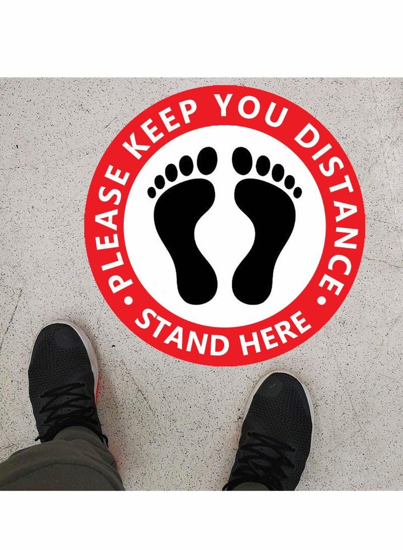 إكسفور ملصق شعار الأرضية علامة التباعد الاجتماعي لاصقة أبعادها جذابة ومتينة للتباعد الاجتماعي أثناء الانتظار 20 قطعة - Image 4