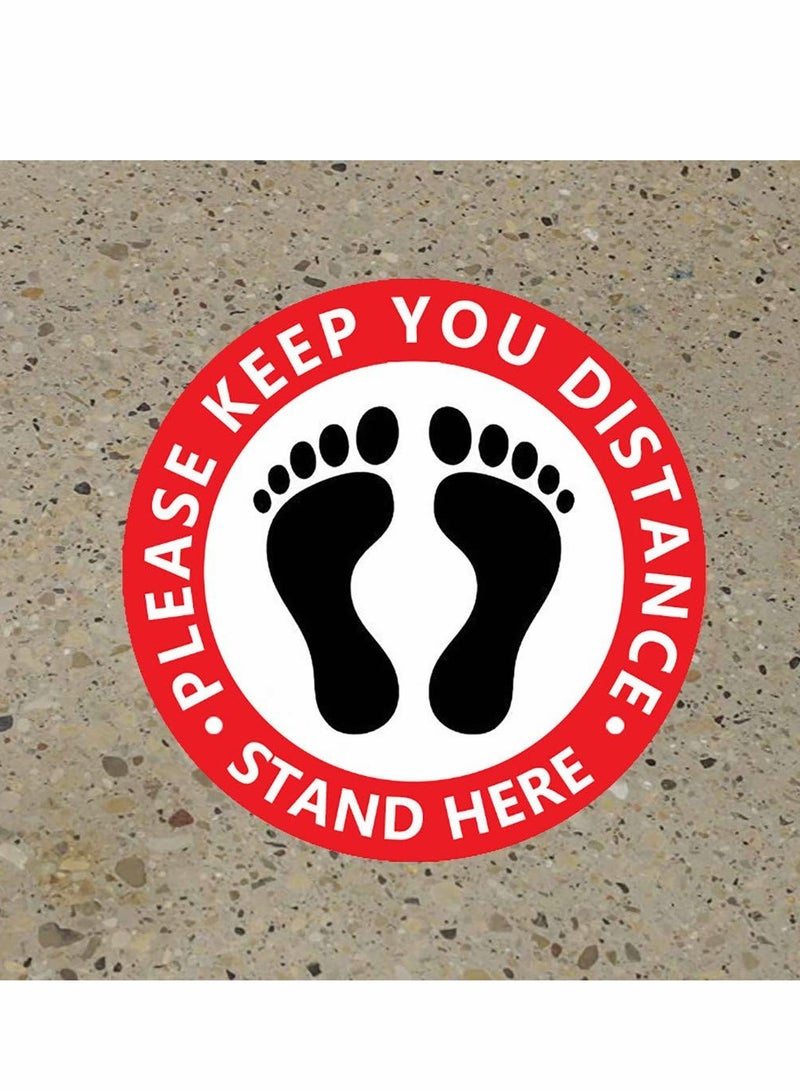 إكسفور ملصق شعار الأرضية علامة التباعد الاجتماعي لاصقة أبعادها جذابة ومتينة للتباعد الاجتماعي أثناء الانتظار 20 قطعة - Image 3