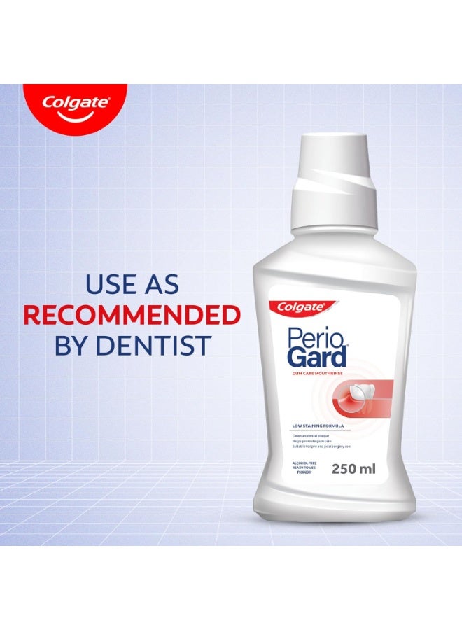 Colgate PerioGard Gum Care Mouthwash Liquid | Low Staining Formula | Reduces the Formation of Dental Plaque | Alcohol-free Mouth Wash - 250 ml (Complete Oral Care) - Image 4