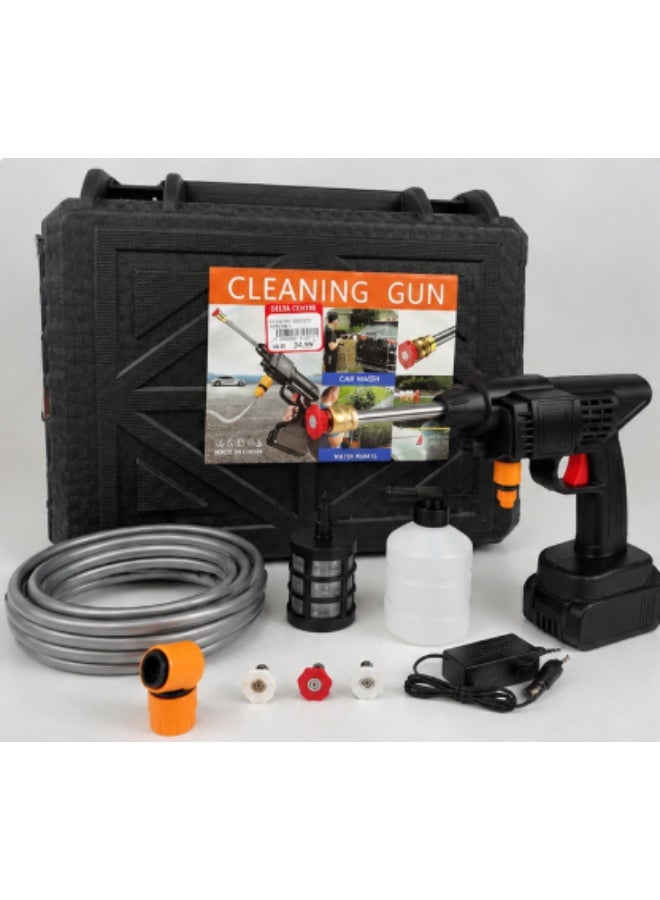 Portable Pressure Washer Spray Gun with Battery & Nozzle for Car, Garden & Home Cleaning - Image 1