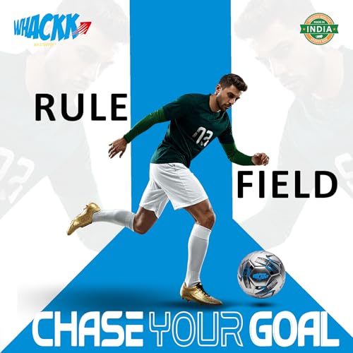 WHACKK Kempes HT-CTPU Football Size 5 Soccerball Hand Stitched for Practice & Training - Original PVC Waterproof. 3 Layered Ideal Sports Ball for All Ages on Ground, Grass and Turf (Blue) - Image 2