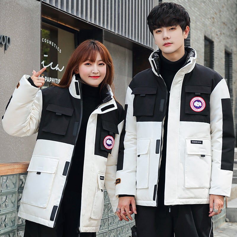 Men'S And Women'S Workwear Down Jacket Couple'S Casual All-Match Jacket Oversize Loose Multi-Pocket Cotton-Padded Jacket Fashionable Thick - Image 4