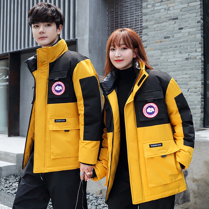 Men'S And Women'S Workwear Down Jacket Couple'S Casual All-Match Jacket Oversize Loose Multi-Pocket Cotton-Padded Jacket Fashionable Thick - Image 5