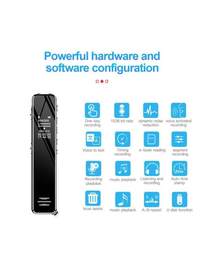 VOCXA - Q22 Screen Voice Recorder: Professional HD Sound Dictaphone e with Audio Activated Recording  16GB - Image 1