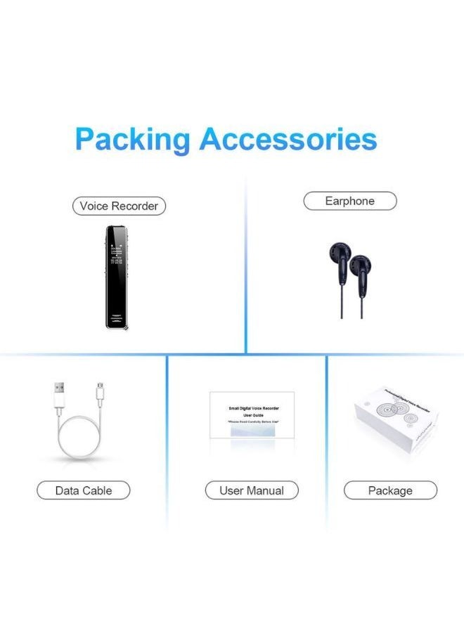 VOCXA - Q22 Screen Voice Recorder: Professional HD Sound Dictaphone e with Audio Activated Recording  16GB - Image 1