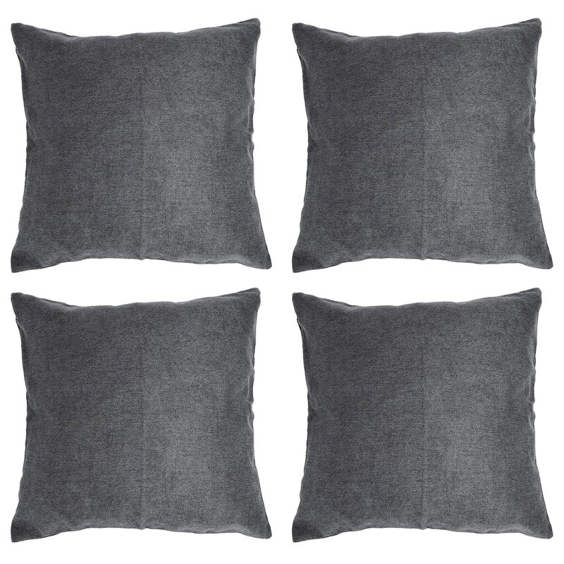 allgala allgala Dark Grey Throw Pillow Case 4-Pack 18x18 inch Solid Color Decorative Throw Pillow Cover Plain Color Perfect for Couch Sofa Bed Car DIY Decoration  - Image 1
