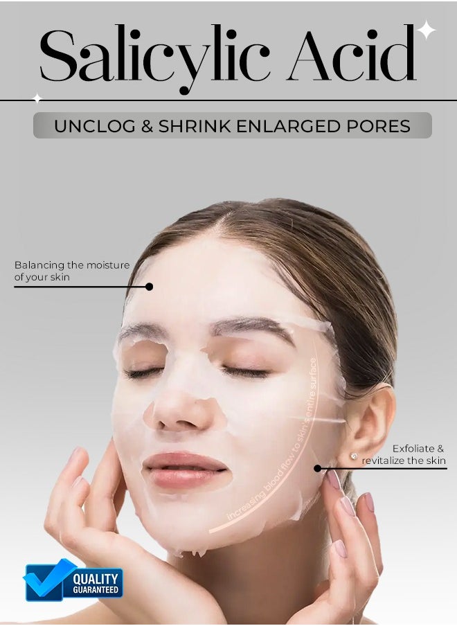 Muna Belleza 2% BHA Salicylic Acid Clarifying Mask Sheet - Shrinks Large Pores, Exfoliates & Reduces Blemishes, For All Skin Types, Korean Skincare, 25ml  - Image 2
