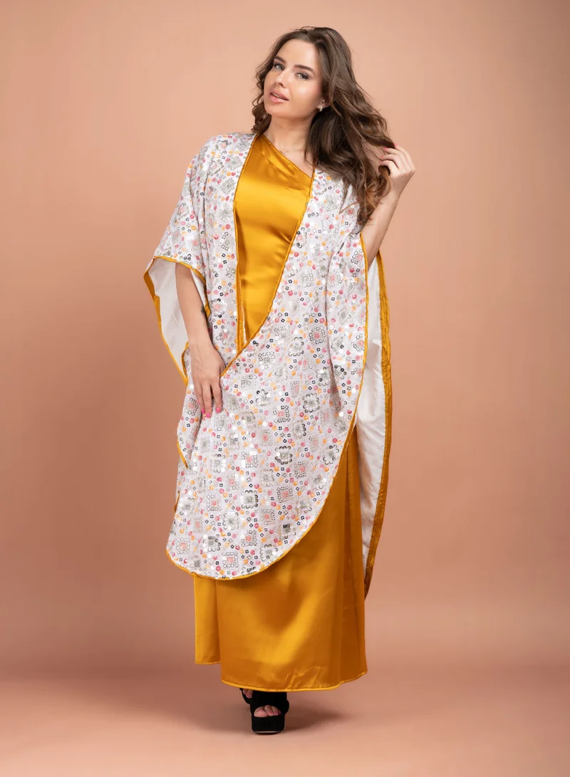 IKKXA Floral Design 2-piece Kuwaiti Jalabiya