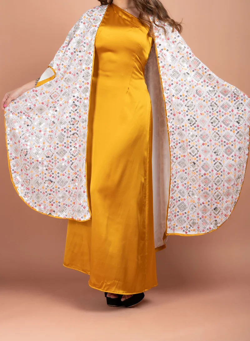 IKKXA Floral Design 2-piece Kuwaiti Jalabiya