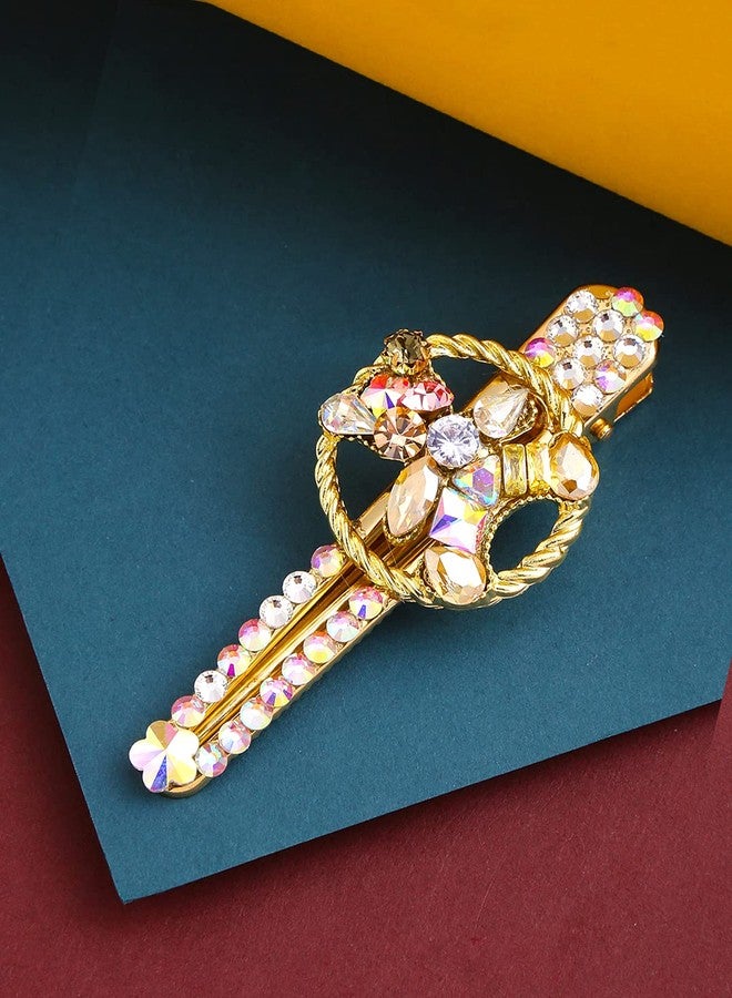 Yellow Chimes Hair Clips for Women Girls Hair Accessories for Women Multicolor Hair Clip Alligator Clips Hair Clips for Girls Shiny Hairclips Hair Pins for Women and Girls Gift For Women & Girls - Image 5